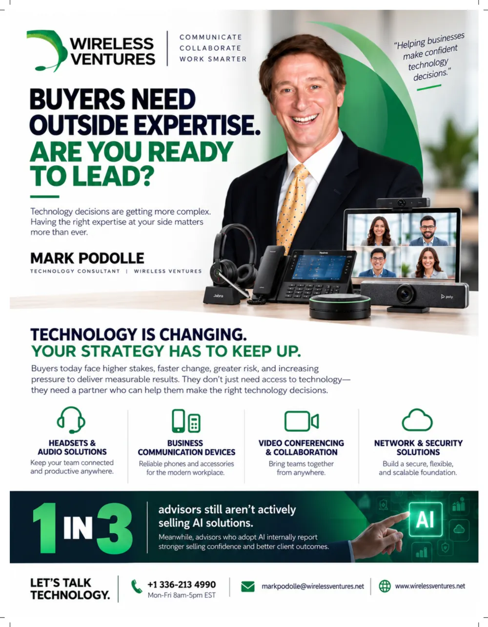Technology Consulting Flyer — marketing sample for Wireless Ventures